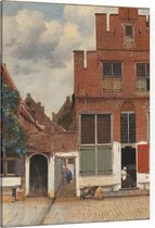 Het straatje, Johannes Vermeer - Foto op Canvas - 75 x 100 cm