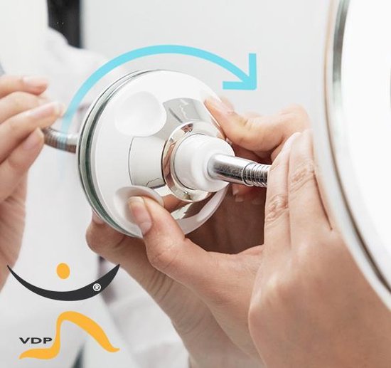 Keuco Make-up spiegels - Hangende make-upspiegel met LED verlichting, mat zwart 17613379004