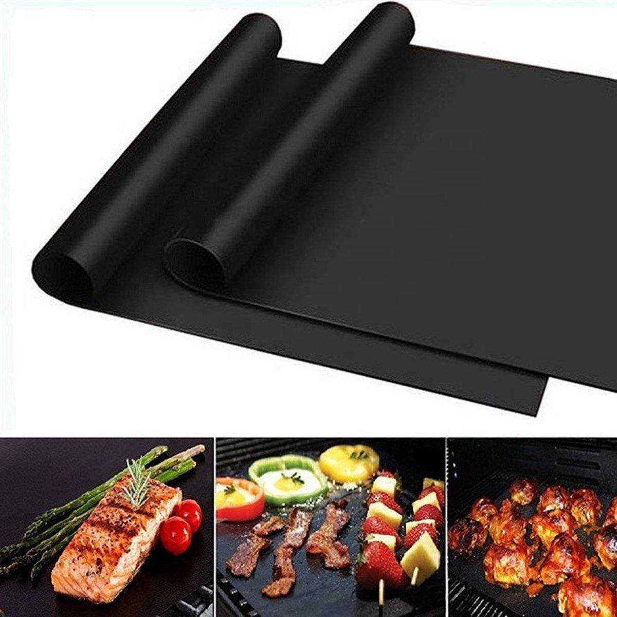 Bakmat 5 stuks - Ovenmat - Anti kleef mat - Herbruikbaar - Afwasbaar - Oven - Non stick quality - BBQ - Barbecue grill mat - Barbecue grid - BBQ accesoires - Merkloos