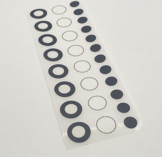 Scharnier plakband vitamine Ronde Stickers / Stickervellen / Bullet Journal Stickers | 6mm en 12mm |  224x | zwart-wit | bol.com