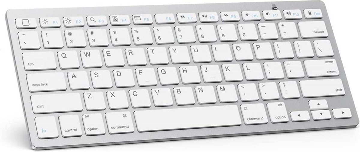 A-KONIC toetsenbord - draadloos met Bluetooth 3.0 – Universeel QWERTY ANSI - Zilver