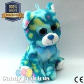 Blauw Groen Gevlekte Pluche Knuffel Hond 20 CM