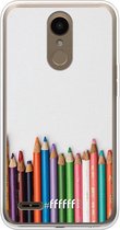 LG K10 (2018) Hoesje Transparant TPU Case - Pencils #ffffff