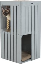BE NORDIC Cat Tower Juna - Grondvlak: 38 × 38 cm - Hoogte: 77 cm - Kleur: grijs