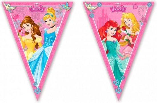 Set van 3x stuks Disney prinses vlaggenlijnen 2,3 meter - Feestartikelen en kinder verjaardag slingers versieringen