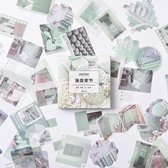 Washi stickers | bullet journal & planner stickers | doosje met 80 stickers | appelblauw zeegroen