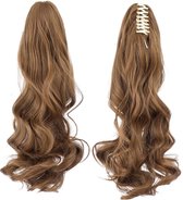 Ponytail Paardenstaart 40cm golvend bruin synthetisch fibrehair