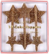 12 cake toppers sterren goud