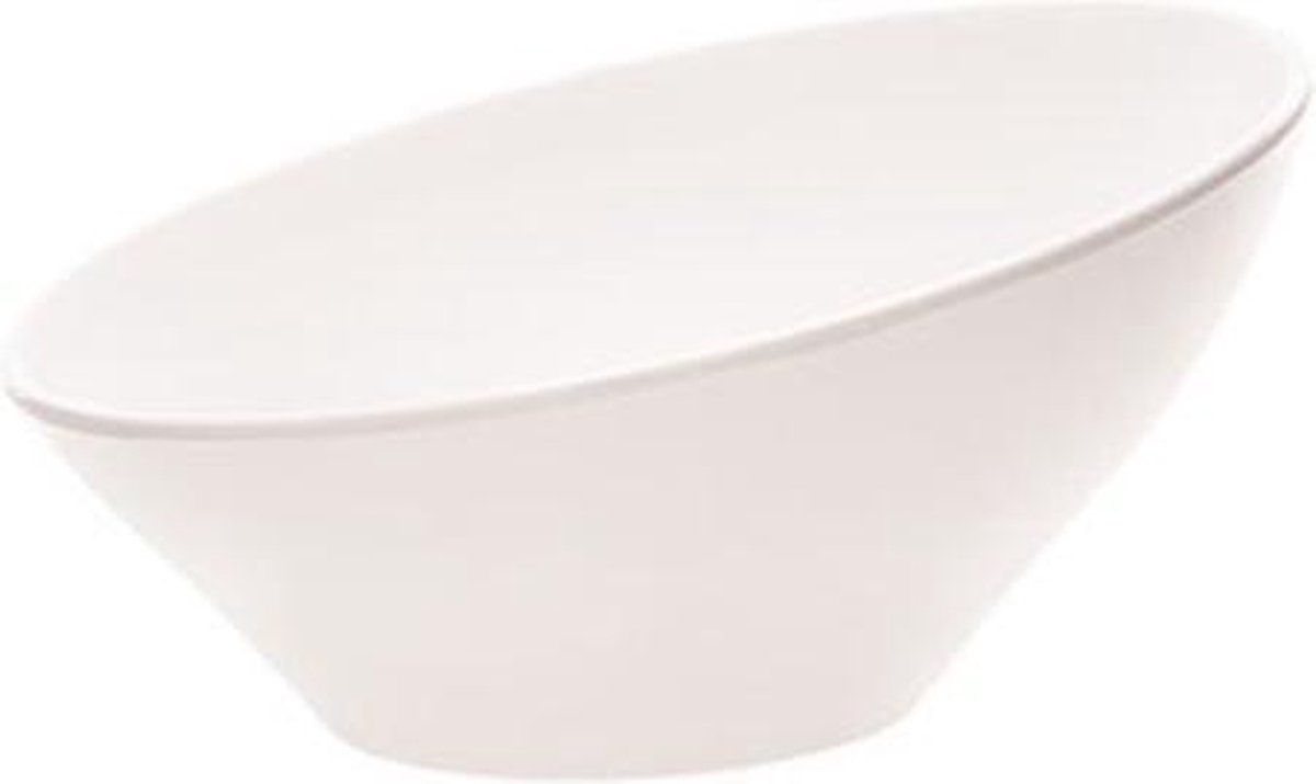 Anthony Unbreakable Salad Bowl White 19x19xh9,5-5.5cm Melamine Matt - Cosy&Trendy