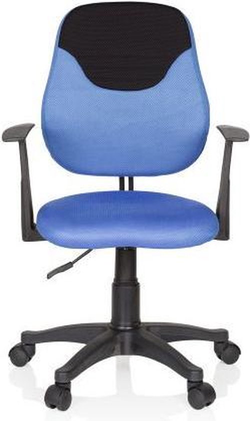 Bureaustoel - Met Armleuning - Kinderen - Stof - Blauw/Zwart - Ergonomisch