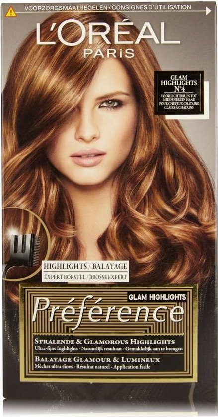 Versterken brug spontaan 3x L'Oréal Preference Haarkleuring Glam Highlights 04 - Middenbruin tot  Lichtbruin | bol.com
