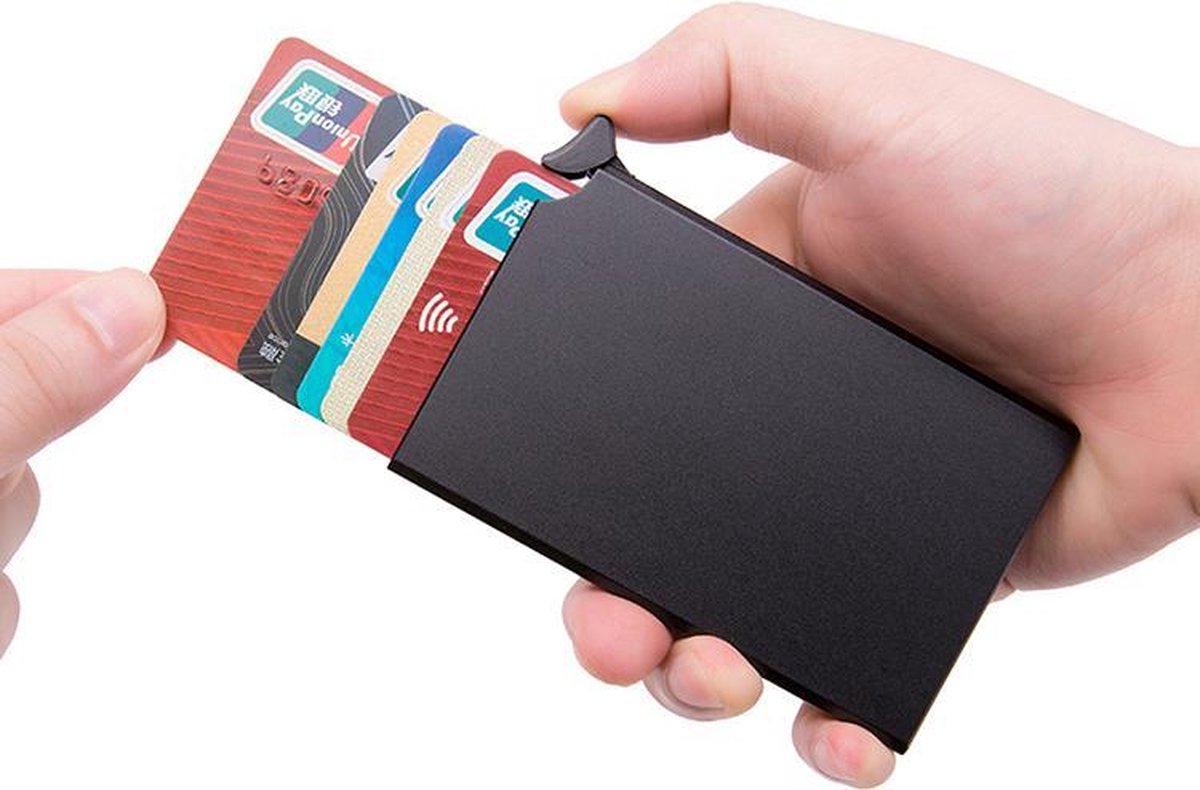 Basic Walletstreet Creditcardhouder / RFID Card Protector - 7 Pasjes - Zwart-Card Protector - Merkloos