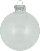 Transparant / Doorzichtige Glazen Kerstballen 7 cm - doosje van 8