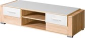 CARMELO TV meubel - TV stand - Kast - Witte Glans / Sonoma Eiken - 39 x 146 x 53 cm