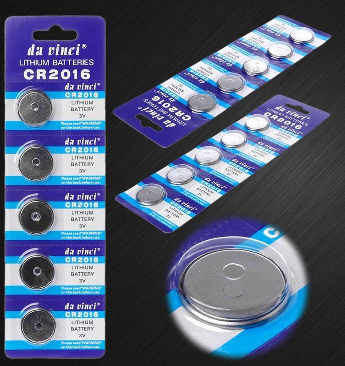 Da Vinci knoopcel batterij Lithium CR2016 - Blister 5