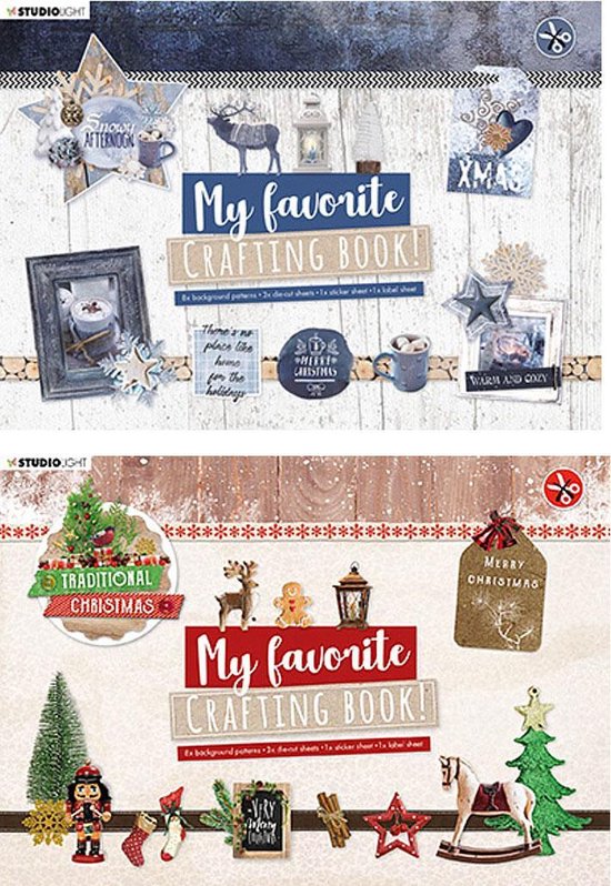 Crafting Book Snowy Afternoon Elements + Crafting Book Traditional Christmas Elements -maak veel kaarten, scrapbook en andere creatieve hobbies