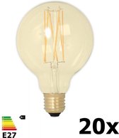 20 Stuks - Vintage LED Lamp 240V 4W 320lm E27 GLB95 GOLD 2100K Dimbaar