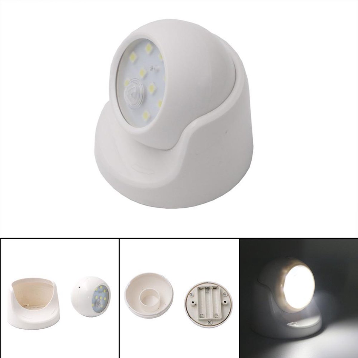 Draadloos Led Sensor Lamp met 40 Lumen 100° x 360° graden rotatie