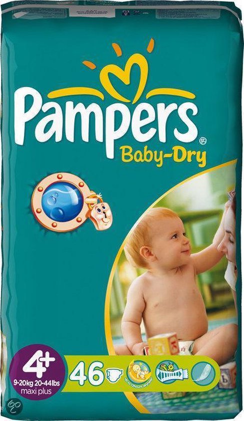 Pampers Baby Dry - Luiers Maat 4+ - Voordeelpak 46st | bol.com