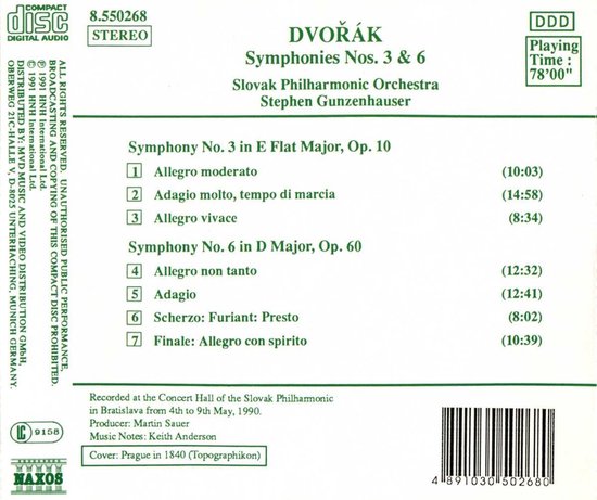 Dvorak: Symphonies 3 & 6