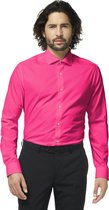 OppoSuits Mr. Pink Shirt - Heren Overhemd - Casual Effen Gekleurd - Roze - Maat EU 37/38