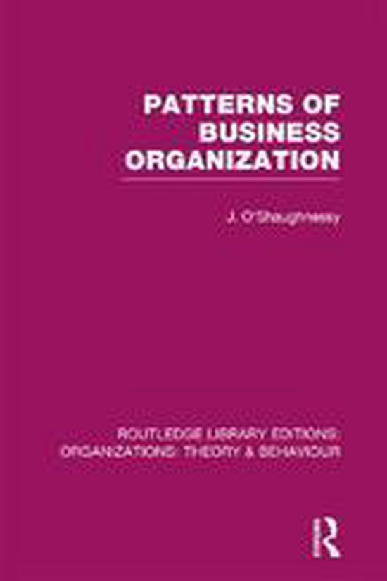 Patterns of Business Organization. - cover