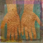 Oosters schilderij Mehndi hands Anda Groen