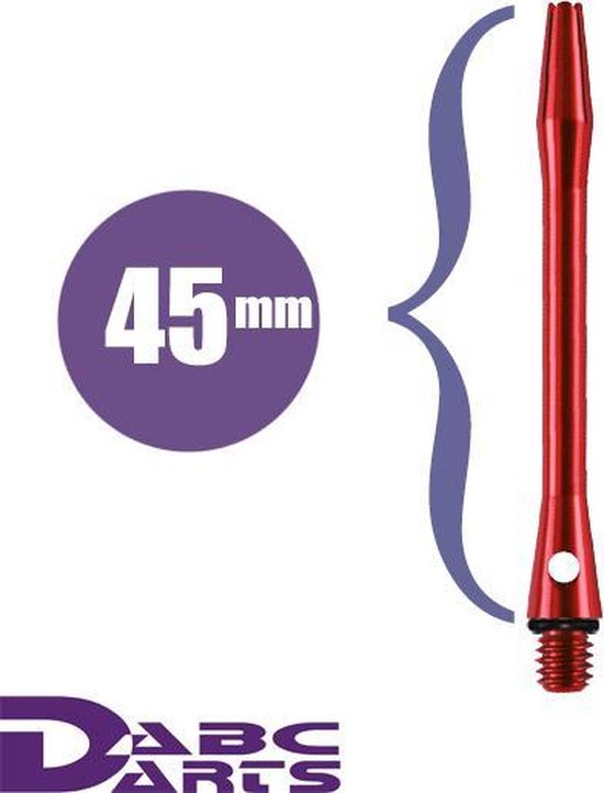 ABC Darts - Dart Shafts - Aluminium Rood - Medium - 3 Sets (9 stuks) van ABC Darts — afbeelding 2