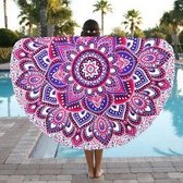 Bohemida Roundie - XL Flowerpower Pink - Strandlaken - 100 % Duurzaam Katoen