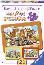 Ravensburger Vuilniswagen, ambulance, sleepwagen - My First puzzels - 3x6 stukjes - kinderpuzzel