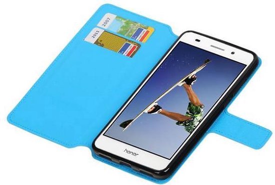 Coque Huawei Honor 5A / Y6II Cross Pattern TPU Bookstyle Blauw
