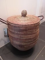 Afvalbakje donker bruin / wasmand / decoratiemand