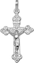 The Jewelry Collection Hanger Kruis Poli/mat - Zilver