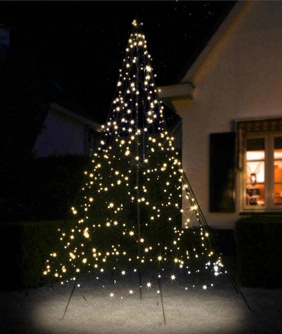 Fairybell LED Kerstboom voor buiten inclusief mast - 3 meter - 480 LEDs -  Warm wit | bol.com