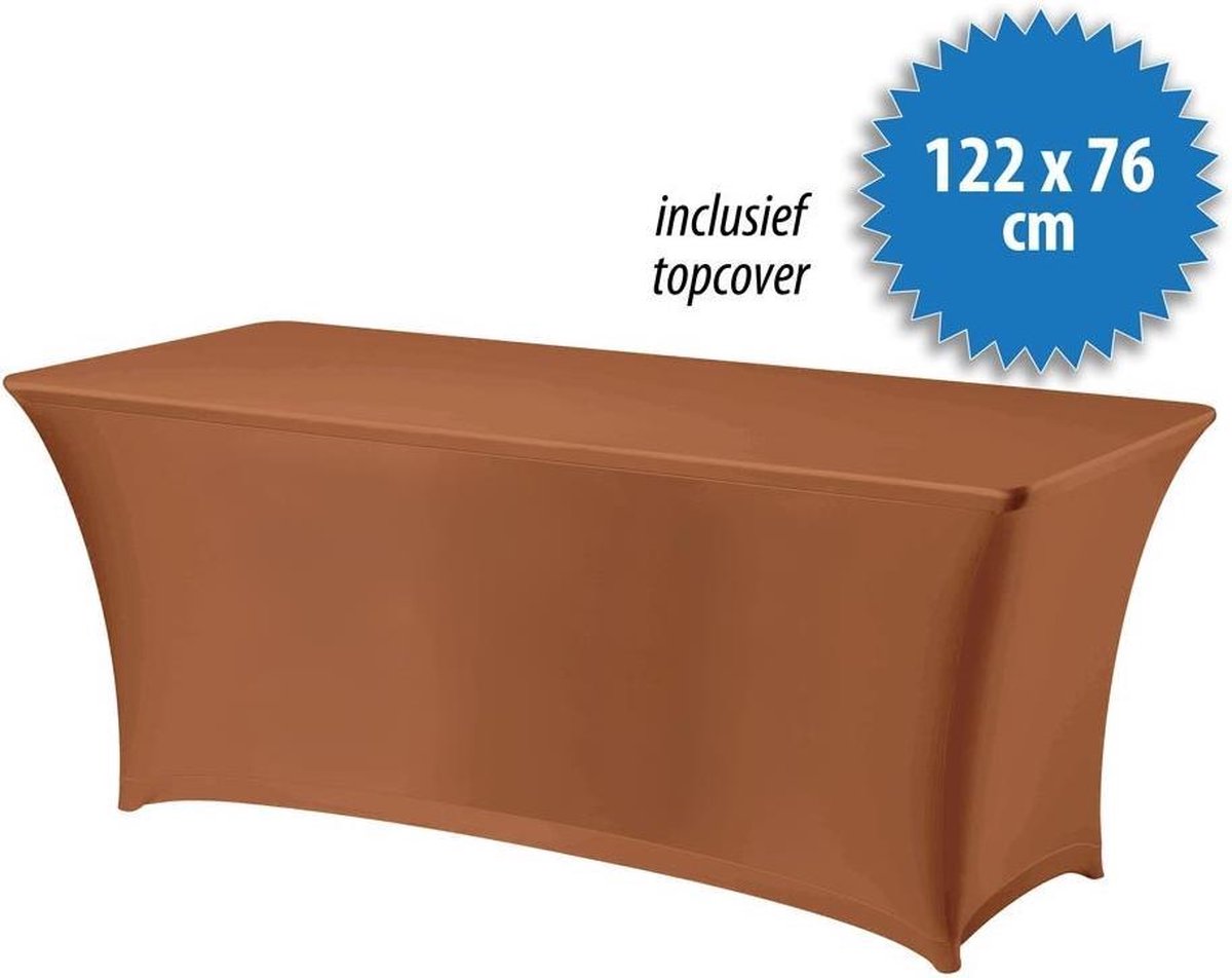 Tafelrok Stretch Incl. topcover 122 bij 76 cm, duin