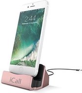 Dock Charger Laadstation voor Apple met Lightning Aansluiting Roze / Rosé Goud - Lightning Oplaadstation Dockingstation - voor onder andere Apple iPhone X / 8 (Plus) / 7 (Plus) / 6