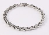Zilveren schakelarmband met marcasiet