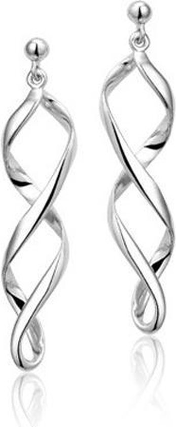 Boucles d'oreilles Montebello Spiral - Femme - Argent Rhodié - Torsadé - 45 mm