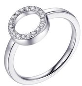 Schitterende Zilveren Ring Rond Design met Swarovski ® Zirkonia's 16.00 mm. (maat 50) model 149