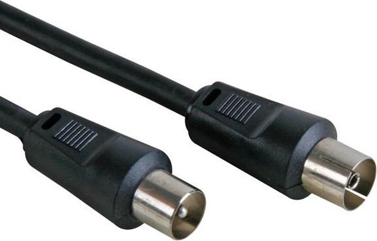 Tv Kabel - Coax Mannelijk Naar Coax Vrouwelijk, 7.5M, Zwart