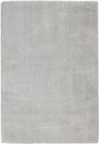Vloerkleed Soft Touch Silver Grey Grijs - Tapijten woonkamer - Hoogpolig - Extreem zacht - 200x200