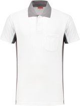 Workman Poloshirt Bi-Colour - 1408 wit / grijs - Maat 3XL