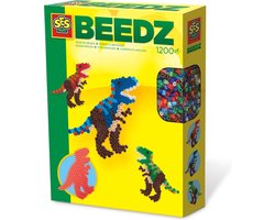 SES Beedz - Strijkkralen met legbord - grondplaat, 1200 strijkkralen en strijkvel - T-rex - PVC vrij - Strijkkralen Jongens SES Beedz - Strijkkralen met legbord - grondplaat, 1200 strijkkralen en strijkvel - T-rex - PVC vrij - Strijkkralen Jongens