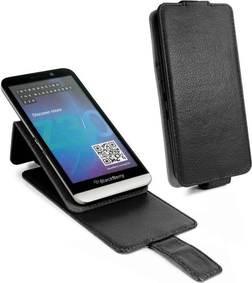 Tuff-Luv Uni-Fit Universal Faux Leren case cover & stand voor Smartphones - Zwart