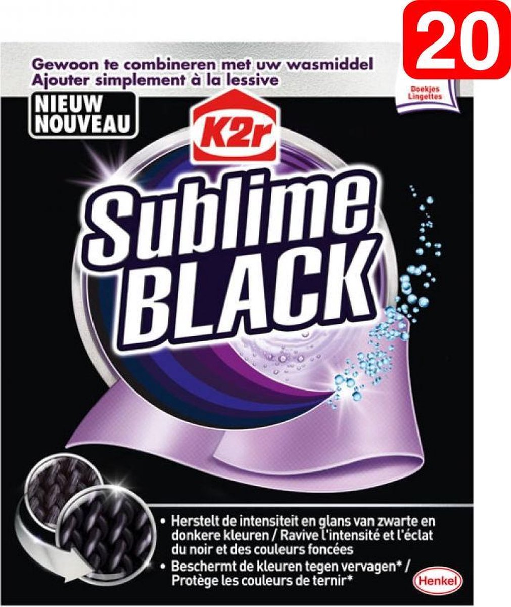 K2R Sublime Black Kleurdoekjes - 20 Stuks