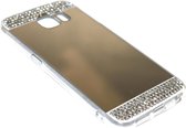 Spiegel diamanten hoesje goud Geschikt voor Samsung Galaxy S6