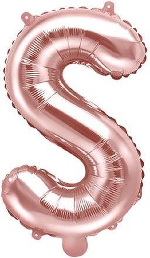 Folie ballon Letter S, 35cm, rose goud