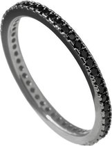 Diamonfire - Zilveren ring met steen Maat 18.0 - Black-plated - Alliance - Zwart