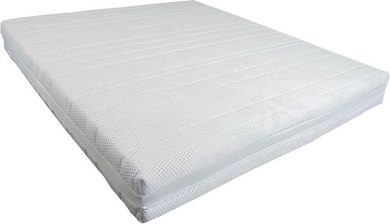 Slaaploods.nl Queen de Luxe - Pocketvering Matras - Traagschuim Afdeklaag - 180x190x25 cm - Hard