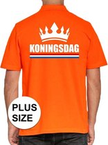 Koningsdag poloshirt / polo t-shirt met kroon oranje voor heren - Koningsdag kleding/ shirts 4XL